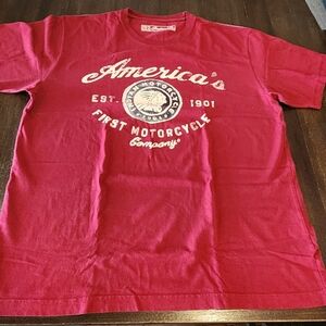 Genuine Indian Motorcycle Red T-Shirt "America's First Motorcycle Company - XL